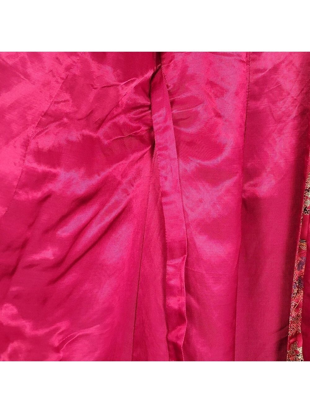 Vintage Kimono Robe Red Brocade Robe #3003 - Picture 10 of 14